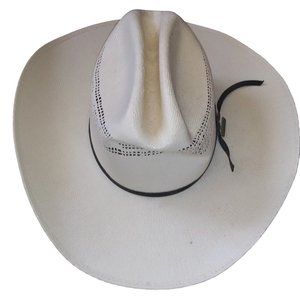 Tucson Hats Collection Cream Cowboy Hat Feather Band Unisex Off White Cowboy Hat